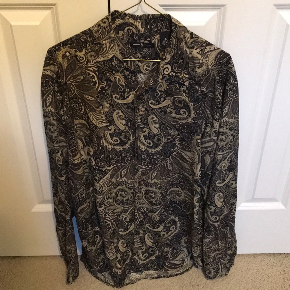 Silk paisley button-up